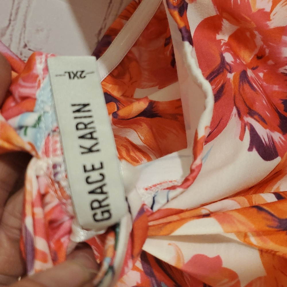 NWT! Grace Karin Floral Maxi Dress Size 2XL - Picture 5 of 9
